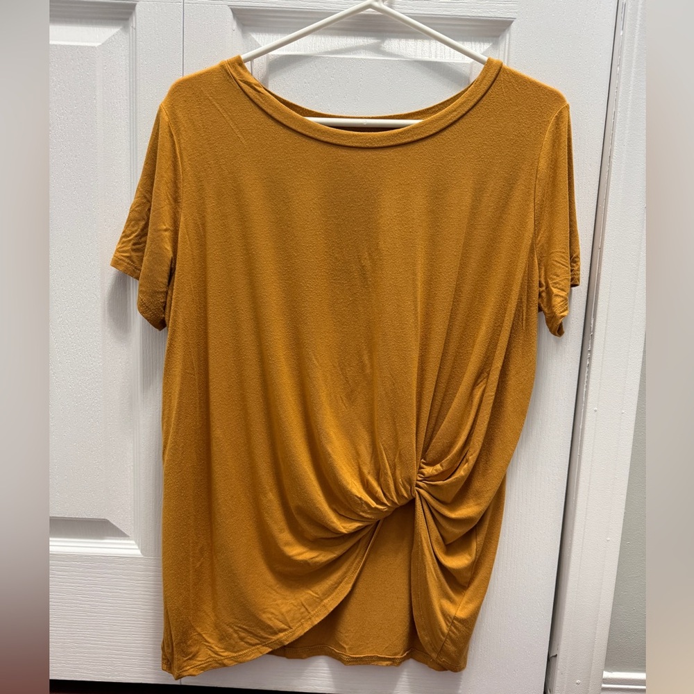 Jackson Rowe Mustard Short Sleeve Twist Top